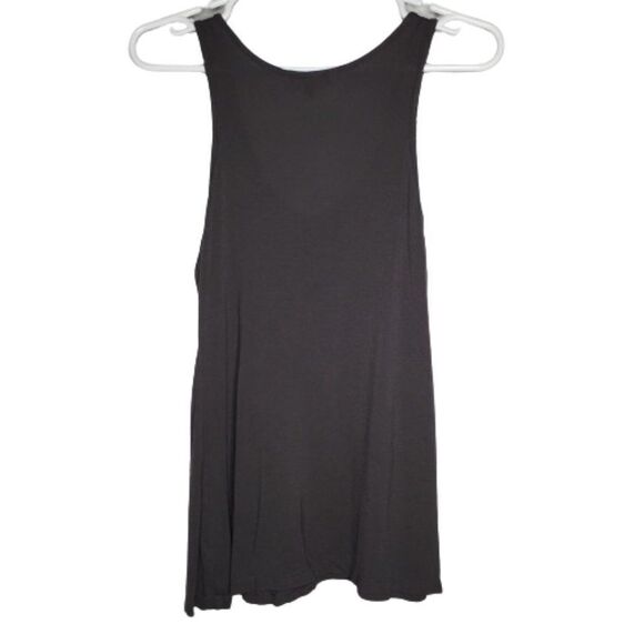 Express Dark Gray Scoop Neck Ruffle Bib Front Tank Top Blouse - Picture 15 of 16